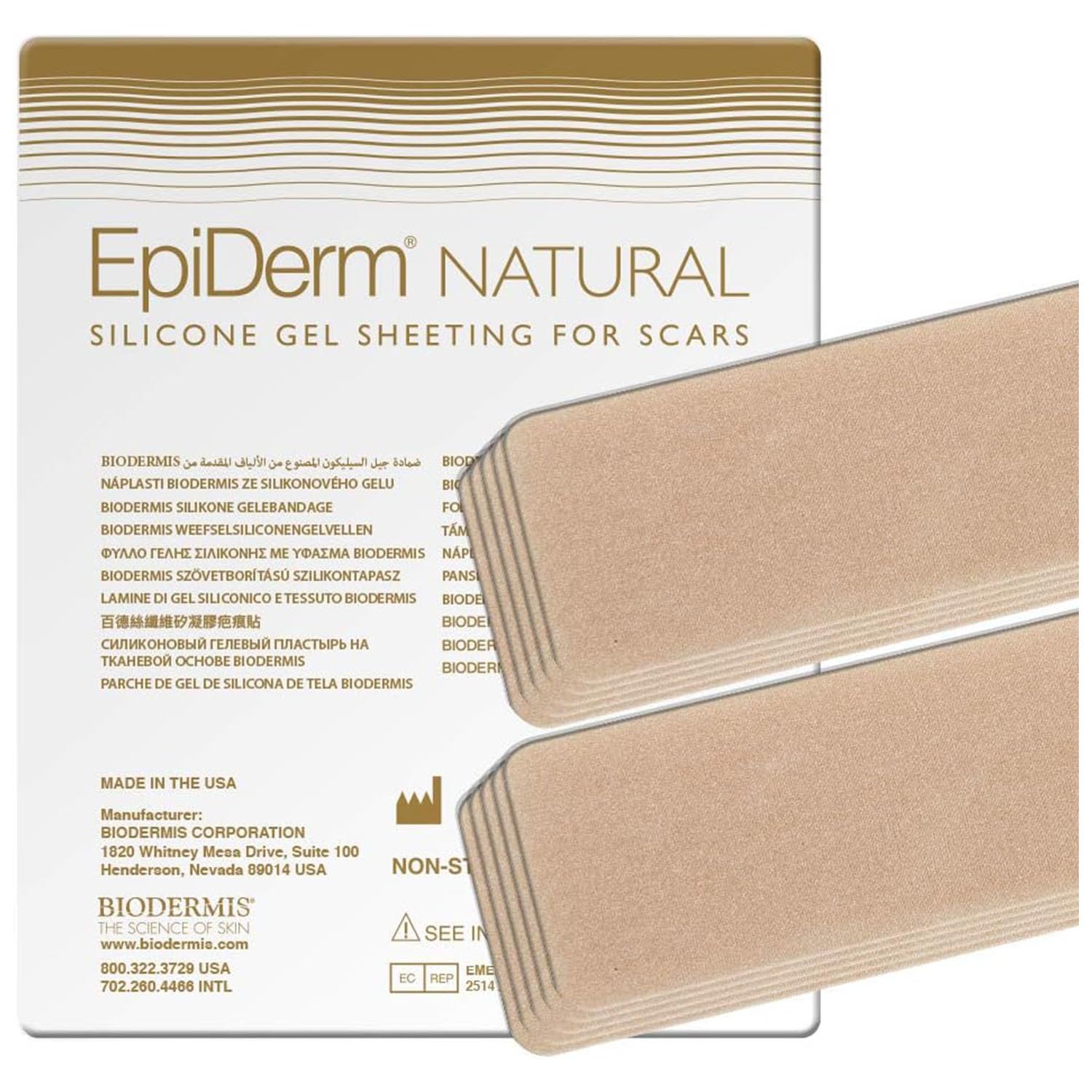 Epi-Derm Long Strips, Premium Grade Silicone Scar Sheets for C-Section, Tummy Tuck, Hysterectomy & Cardiac Surgery Scars, Reusab