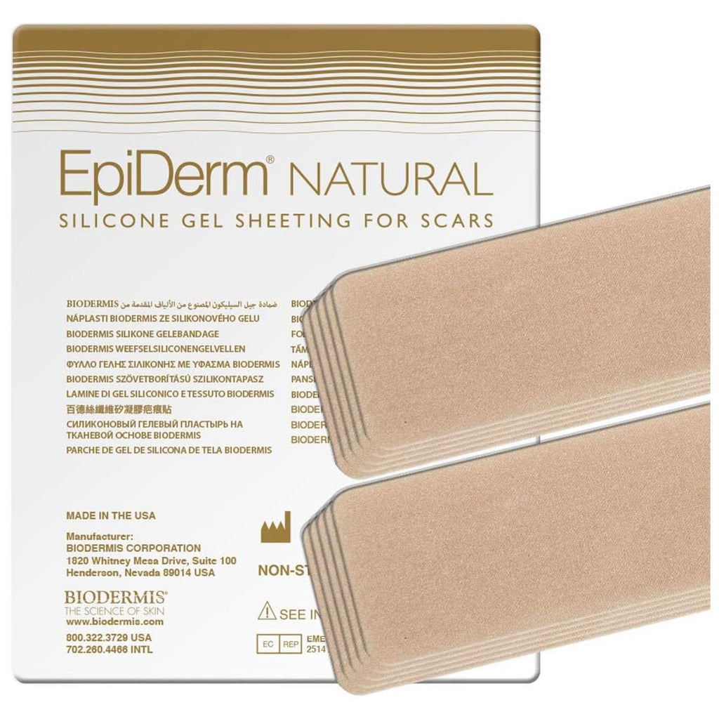 Epi-Derm Long Strips, Premium Grade Silicone Scar Sheets for C-Section, Tummy Tuck, Hysterectomy & Cardiac Surgery Scars, Reusab