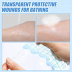 Nuanchu 100 Pieces Transparent Adhesive Bandage Waterproof Adhesive Skin Dressing Tape Transparent Film Dressing Bandages Clear
