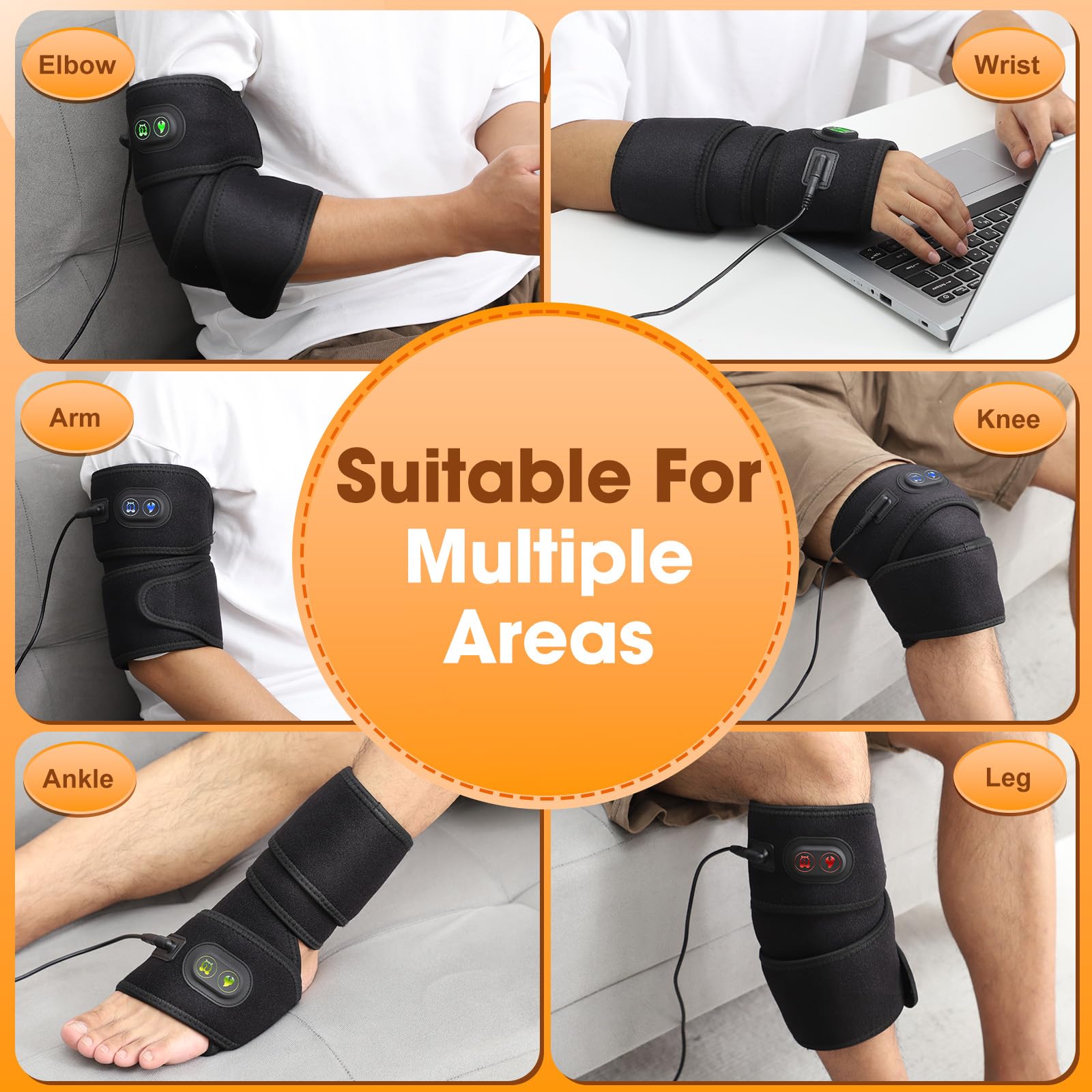 Heating Pad for Arm Wrist Elbow Knee Ankle Leg,Wrist Heating pad with 4 Heat Settings and 3 Timer Modes,Wrap Around Heating Pad