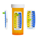 Pill Reminder Medication Tracker 2PK Single Strip can Track Morning and Evening doses. Use on Prescription vials, Pill Bottles, 