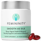 Femininity Smooth as Silk 30-Day Starter Kit for Vaginal Dryness (60 Softgels & Refillable Glass Jar) - Sea Buckthorn Oil with 3