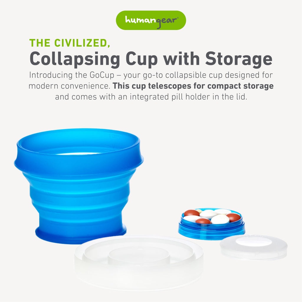 humangear GoCup | Compact Storage | On the Go Cup | BPA-free, PC-free, Phthalate-Free, Large (8 fl.oz/237ml), Blue