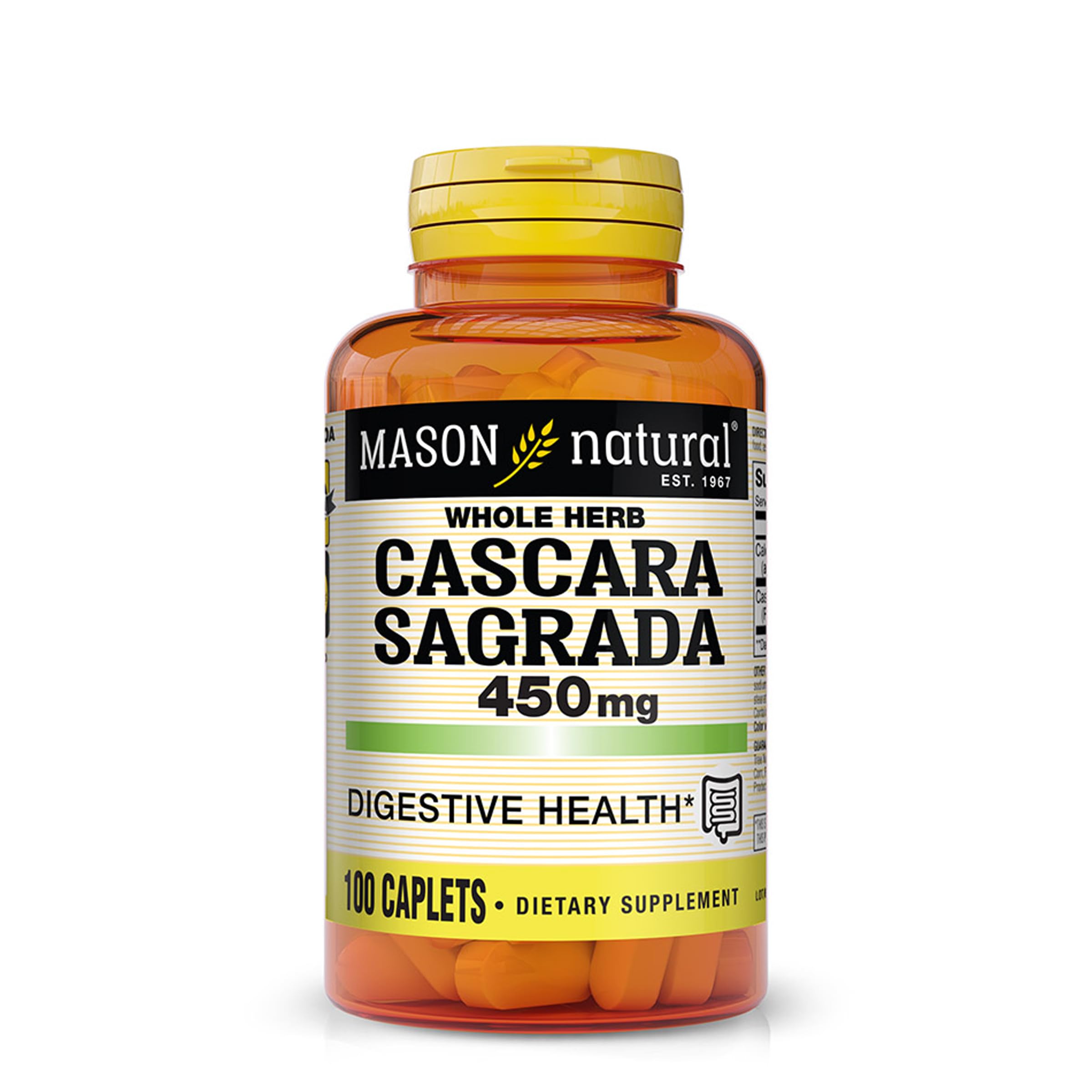 MASON NATURAL Cascara Sagrada 450 mg, Herbal Digestive Support, 100 Caplets