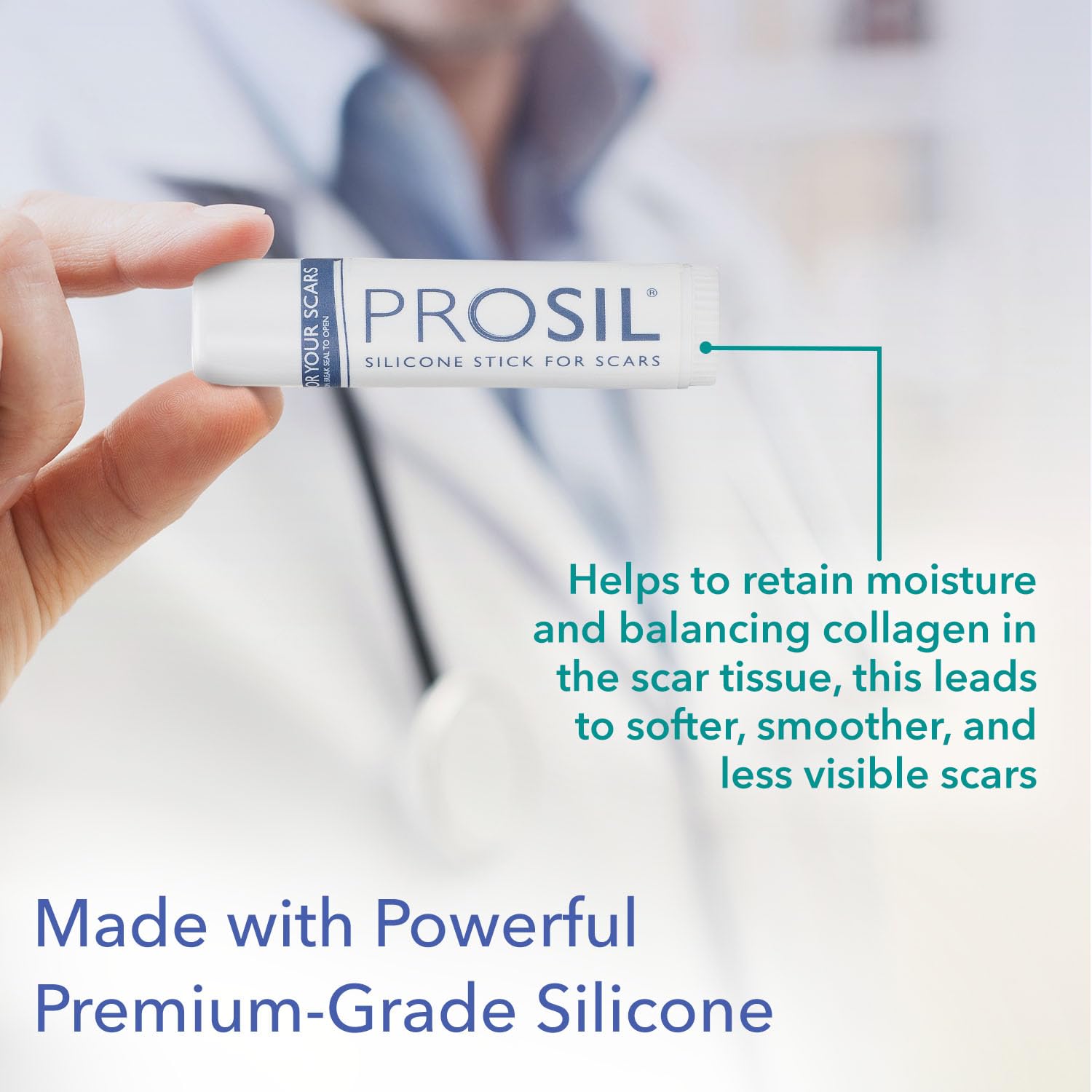 Biodermis Pro-SIL Silicone Scar Gel Stick - Scar Reduction Care for Surgical, Acne, Trauma Scars & Burns - Safe for Children, Me