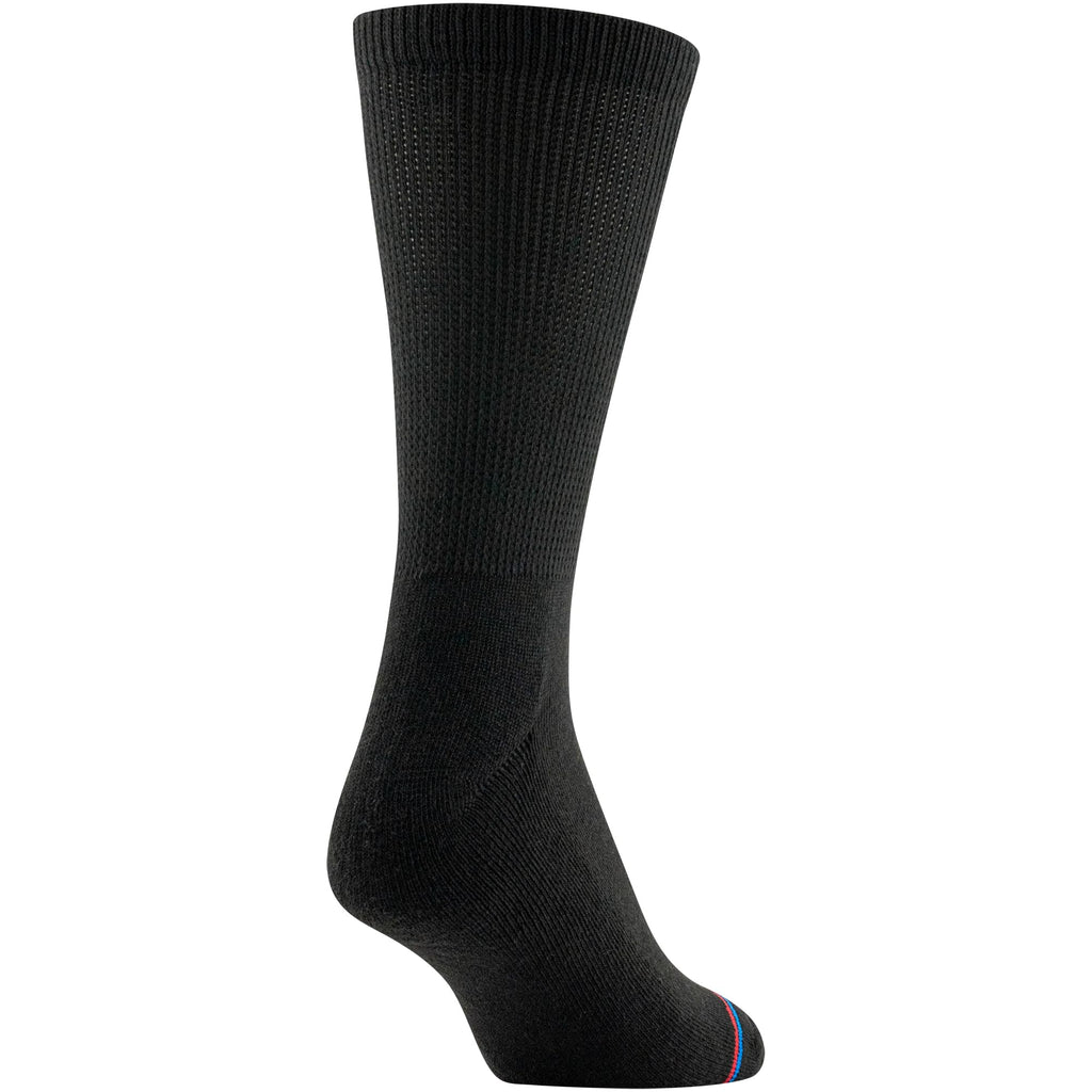 MediPeds womens Peds Crew With Non-binding Top Cushion 4 Pairs diabetic socks and shoe insoles, Black, Men s 9-12 Women 10-13 US