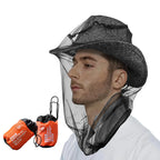 2 Pack Mosquito Head Net Mesh for Insect, Face Neck Fly Netting Hood from Bugs Gnats Noseeums Screen Net for Hiking, Outdoors, F