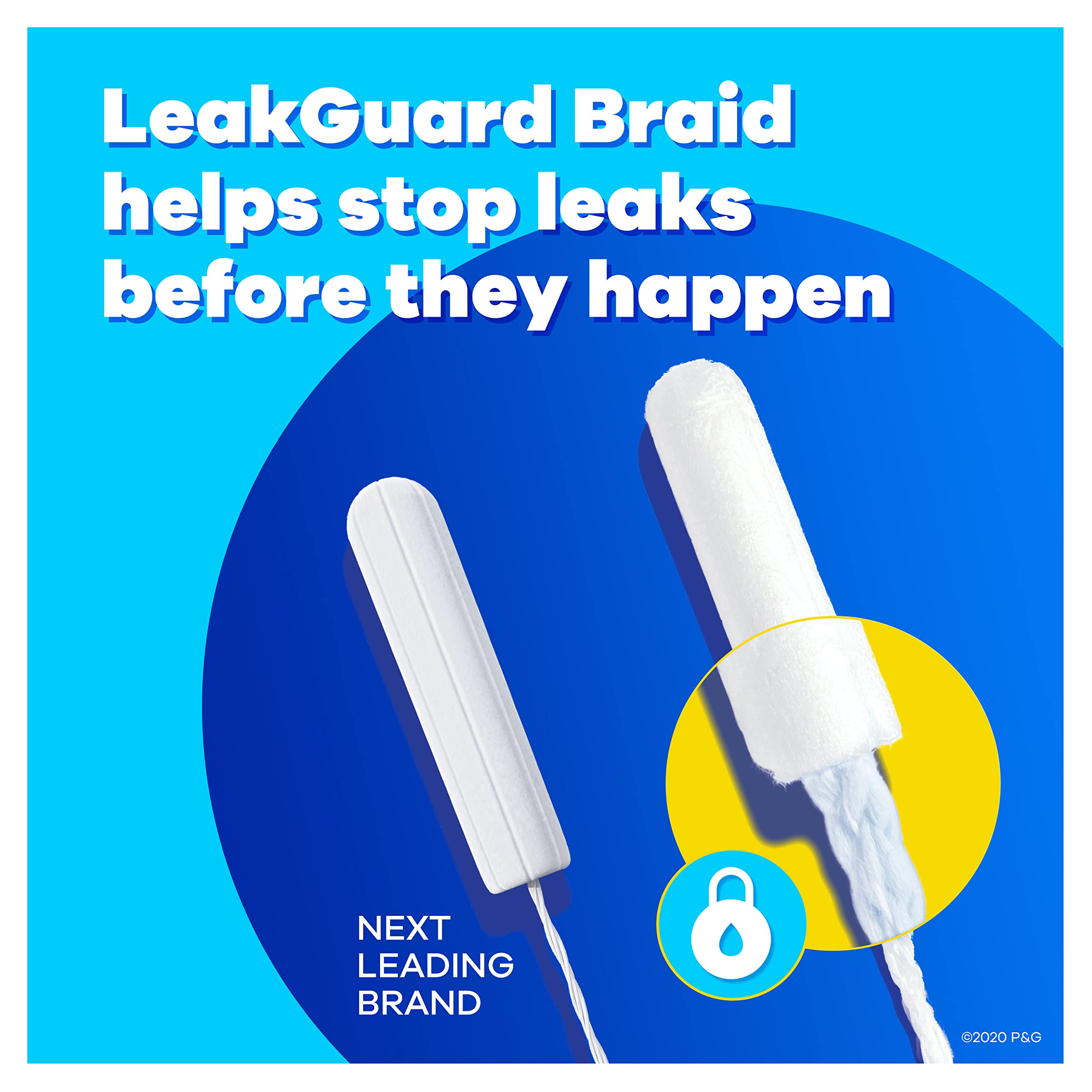 Tampax Pearl Tampons Super Absorbency, With Leakguard Braid, Unscented, 18 Count