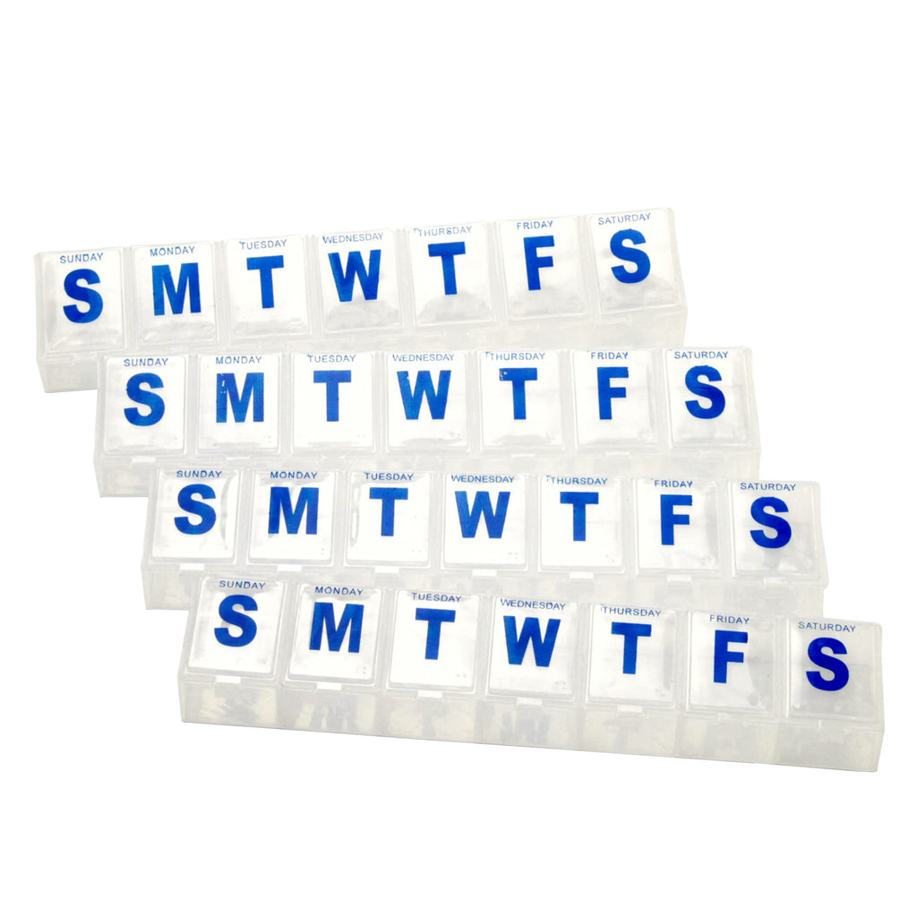 Chef Craft Select Jumbo Pill Organizer, 4 piece set, Clear