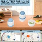 Pill Cutter 1/3 Pill Splitter for Small and Large Pills with Stainless Steel Blade for Cutting Pills in one Third or Half, Porta