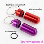 AUEAR, 15 Pack Mini Pill Box Keychain Waterproof Aluminum Container Tube for Outdoor Camping Travel