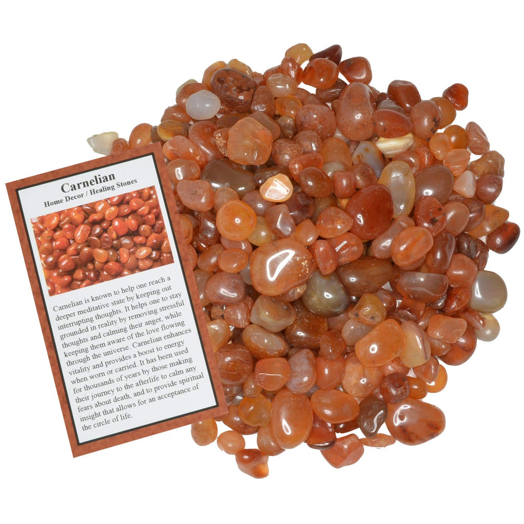 Hypnotic Gems Materials: 11 lbs Carnelian Tumbled Stones - Grade 1 - XXSmall - 0.25  to 0.75  Avg. - Bulk Natural Rocks Polished