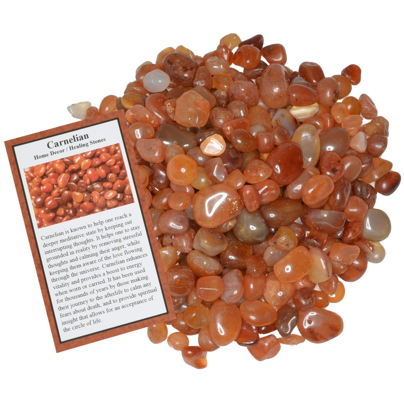 Hypnotic Gems Materials: 11 lbs Carnelian Tumbled Stones - Grade 1 - XXSmall - 0.25  to 0.75  Avg. - Bulk Natural Rocks Polished