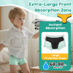 Carer Boys Incontinence Underwear Washable with Front Absorbent 80ML Breathable Cotton Absorbent Underwear for Kids 5 Pack Reusa