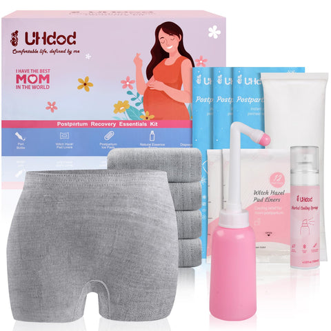 UHdod Postpartum Essentials Recovery Kit for Labor Delivery, Postpartum kit Gift Set for New Mom Includes Disposable Postpartum 