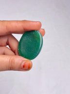 Green Aventurine Worry Stone - Genuine Polished Palm & Thumb Stone for Luck, Heart Chakra & Travel Mindfulness Gift