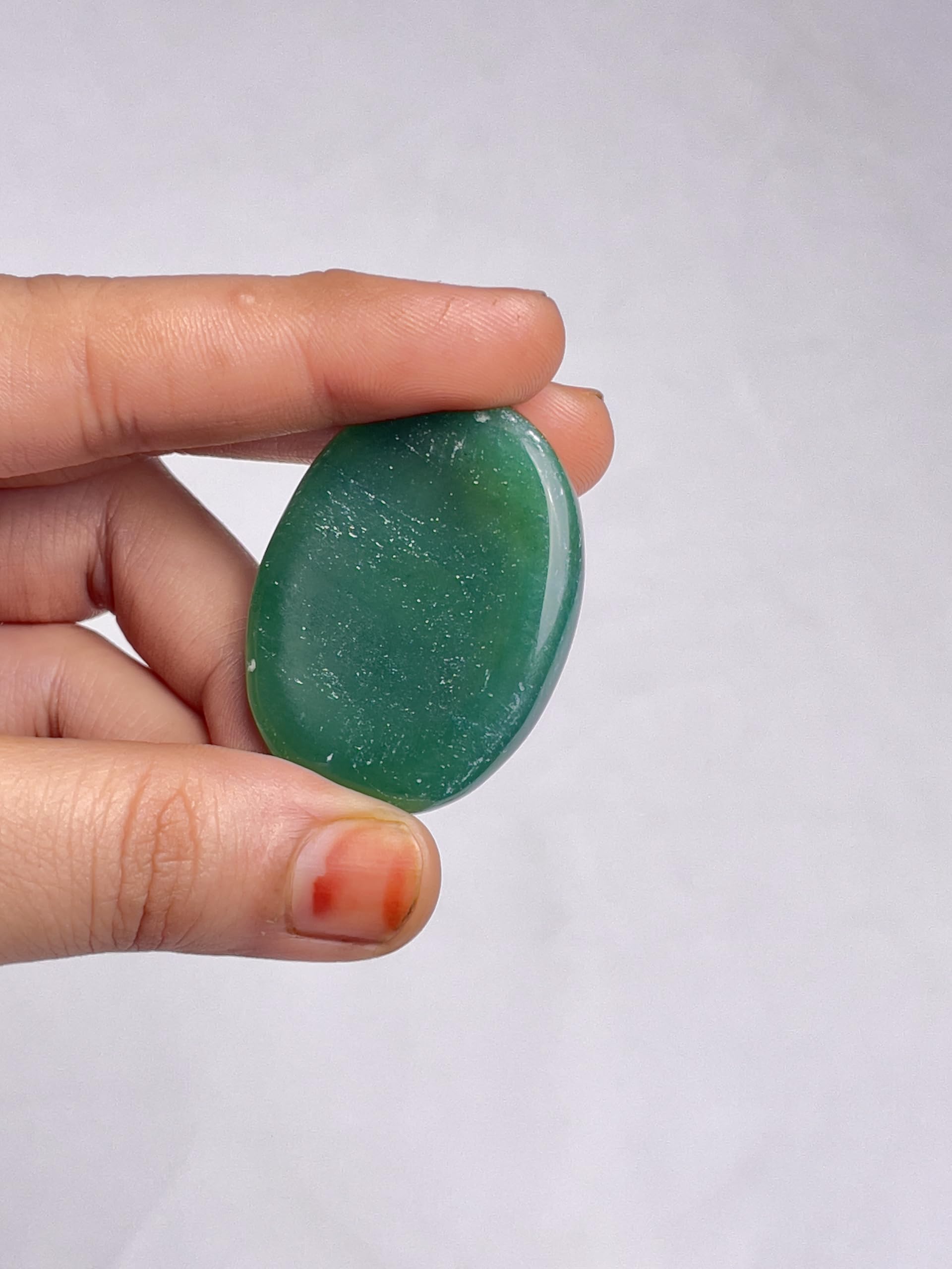Green Aventurine Worry Stone - Genuine Polished Palm & Thumb Stone for Luck, Heart Chakra & Travel Mindfulness Gift