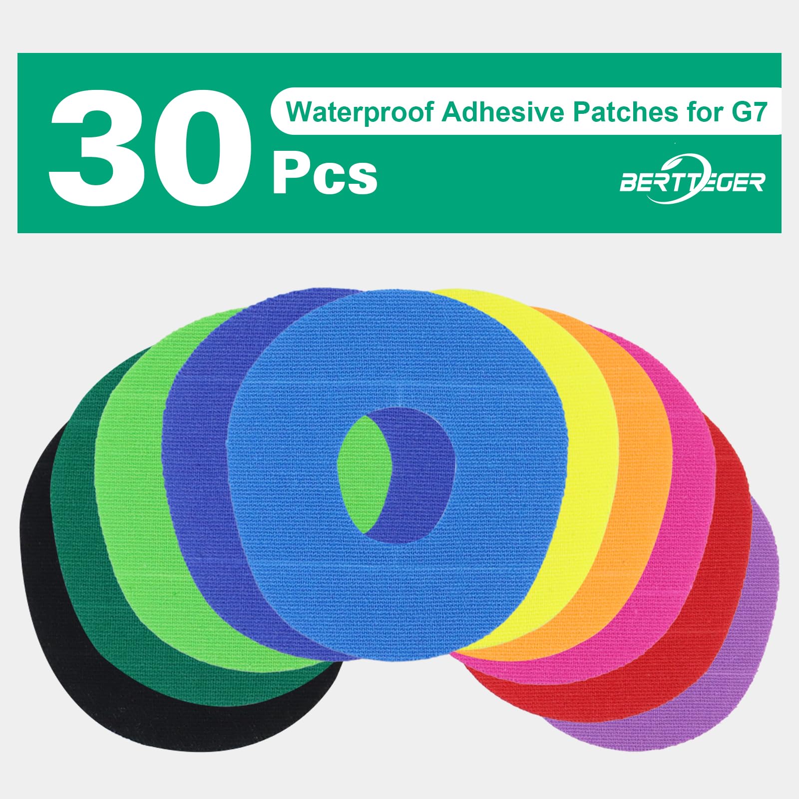 Adhesive Patches, 30pcs G7 Over Patches Waterproof, Skin-Friendly, Breathable, Comfortable Support for 10 Days Wear and Protecti