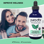 PURA DOR Organic Spearmint Essential Oil (4oz with Glass Dropper) USDA Certified 100% Pure & Natural Therapeutic Grade Diffuser