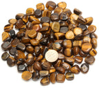 ZenQ 1 lb Tigers Eye Tumbled Stone Chips Crushed Natural Crystal Quartz Pieces 0.47-0.66 Inch Each
