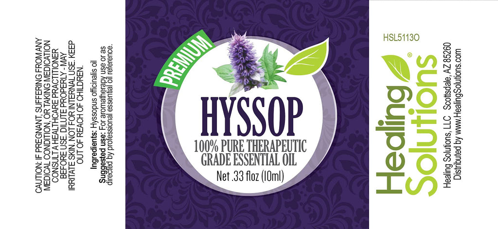 Healing Solutions 10ml Oils - Hyssop Essential Oil - 0.33 Fluid Ounces