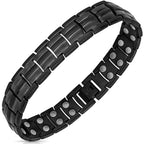 Mahnco Magnetic Bracelets for Men Ultra Titanium Steel Magnetic Bracelet with Double Row Magnets Mens Bracele Adjustable Length 