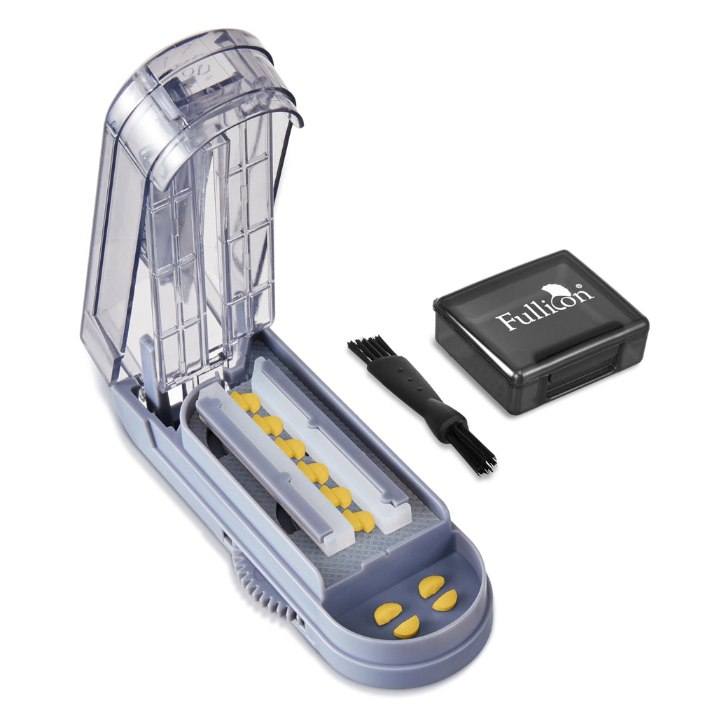 Fullicon Multiple Pill Cutter - Adjustable for Small Pills With Accurate Alignment, Stainless Steel Cutting Blade & Guard, Split