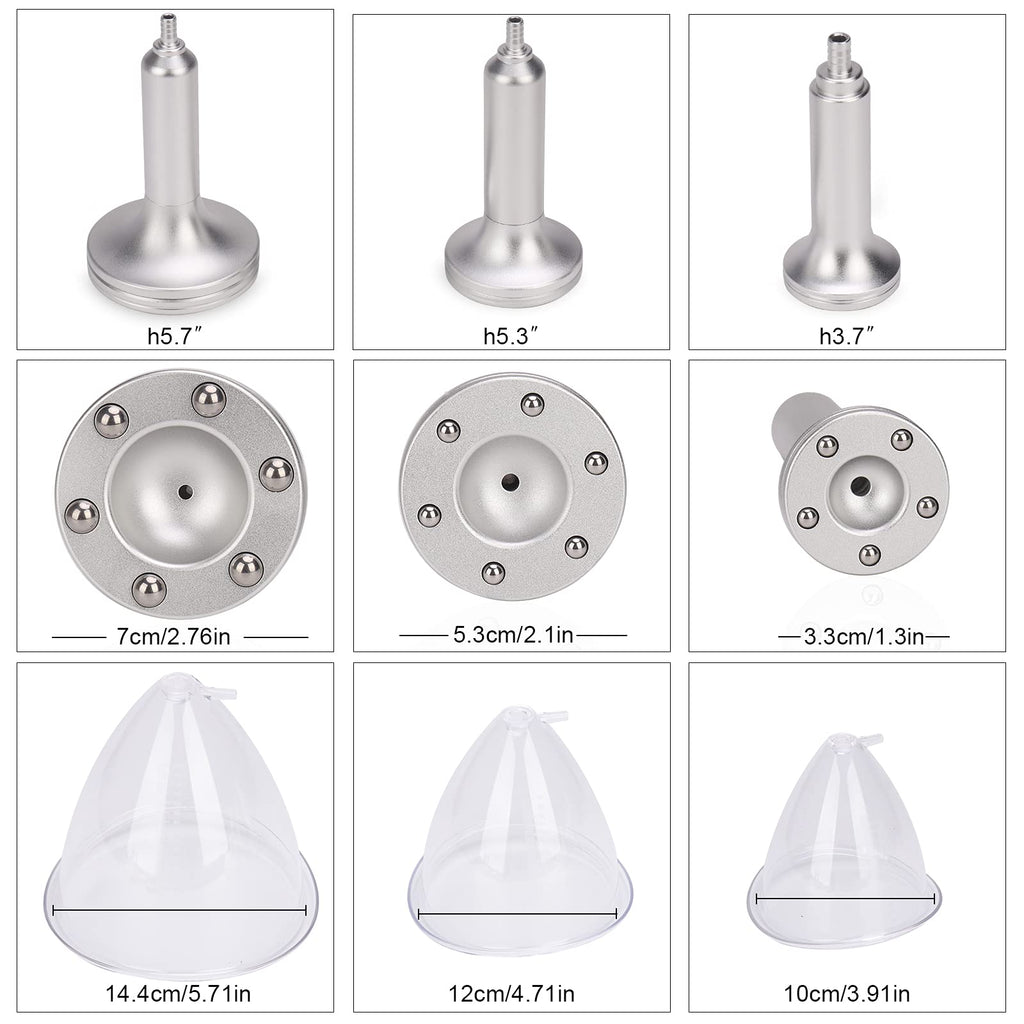 Vacuum Therapy Cupping Machine with 30 Cups and 3 Metal Gua Sha Handles for Salon SPA, Body, Back, Face Massage Care