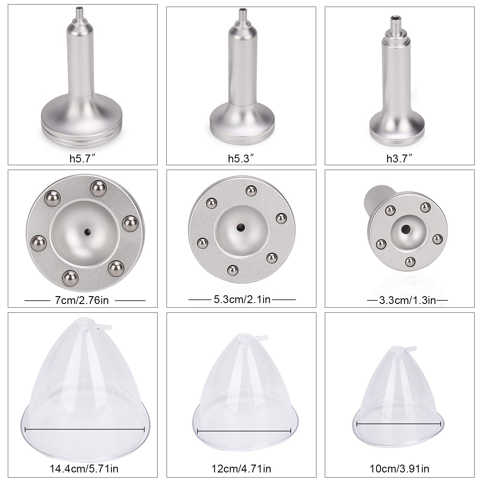Vacuum Therapy Cupping Machine with 30 Cups and 3 Metal Gua Sha Handles for Salon SPA, Body, Back, Face Massage Care
