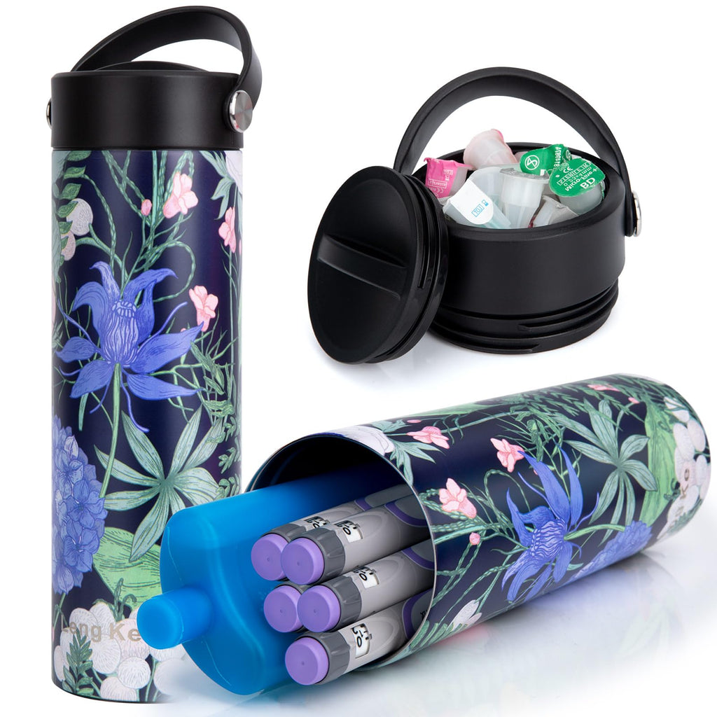 Leng Ke 24H 5 Pens Insulin Cooler Travel Case Insulin Pen Cooler Box EpiPen Carry Medical Bag TSA Approved Diabetic Travel case 