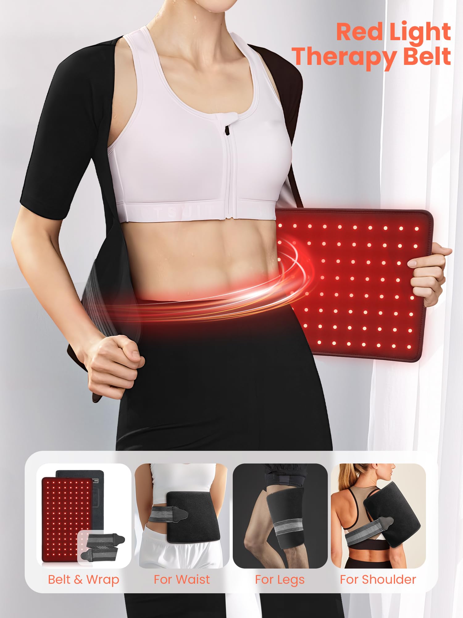 Red Light Therapy for Body and Face, 2 in 1 Removable Red Light Panel Red Infrared Light Therapy Lamp with Stand 660nm & 850nm R