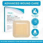 MedVance TM Foam - Bordered Adhesive Hydrophilic Foam Dressinge 6x6 (4.1x4.1 Pad) Box of 5 dressings
