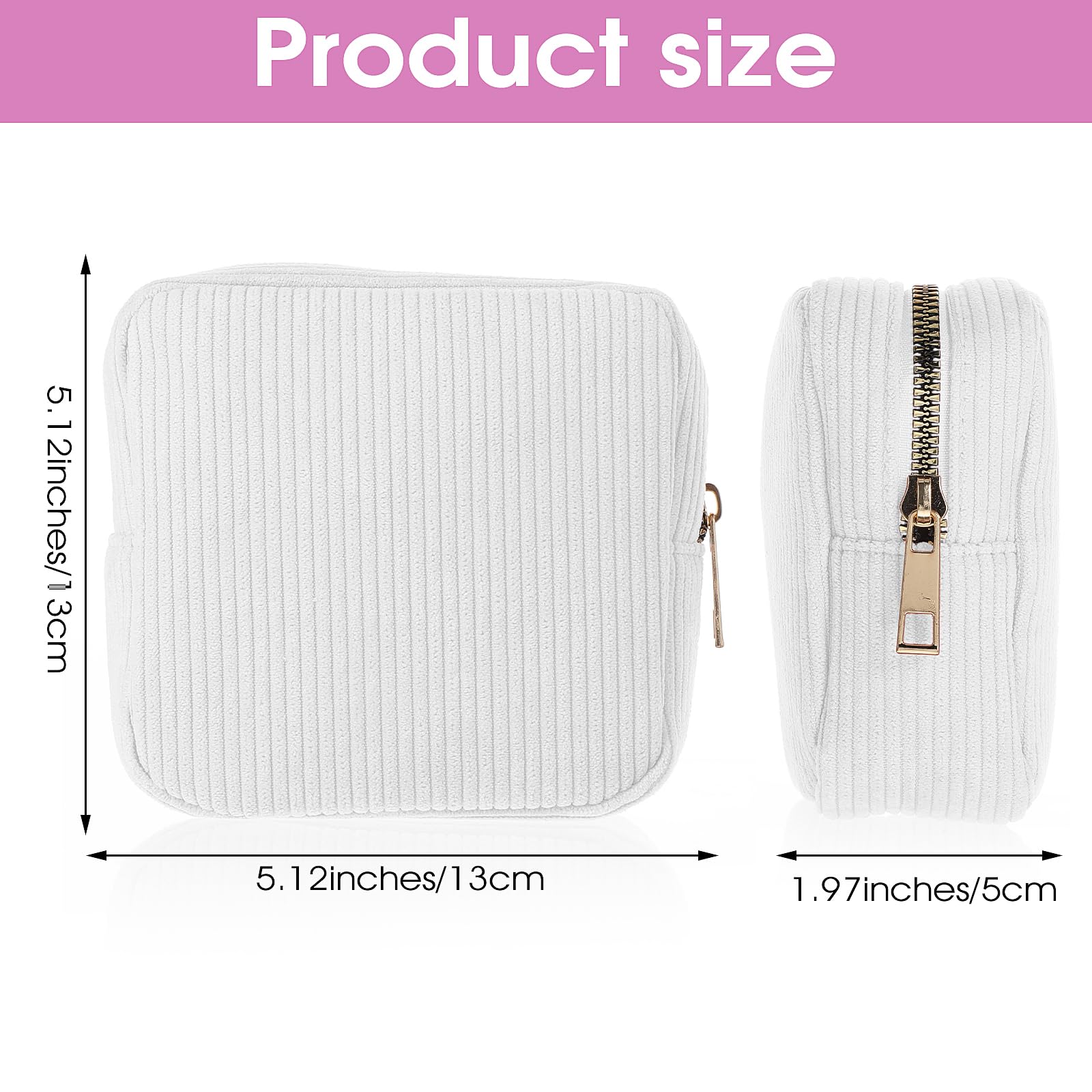 Xinjoduz 1 PCS Menstrual Bags for Teen Girls, Mini Corduroy Travel Period Bag for Sanitary Napkin Storage Portable Makeup Pouch