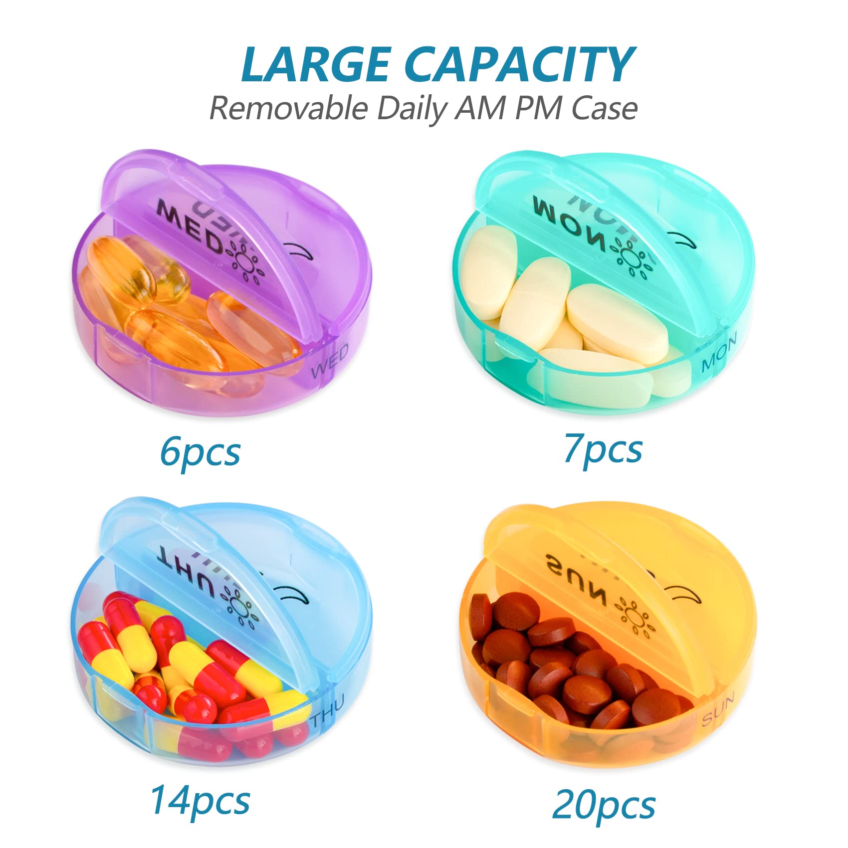 Yaklim Monthly Pill Organizer 2 Times A Day,XL One Month 28 Day Pill Box AM PM,Daily Pill Case Large 4 Week,Medication Organizer