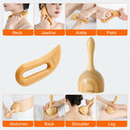 AiRelax 6 in 1 Wood Therapy Massage Tools,Lymphatic Drainage Massager Maderoterapia Kit Colombiana for Body Shaping,Body Sculpti