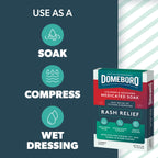Domeboro Medicated Soak Rash Relief (Burows Solution), 12 Count (Pack of 1) - Packaging May Vary
