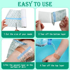 Transparent Dressing Adhesive Bandage Waterproof Clear Adhesive Bandages Stretch Tape for Tattoos Swimming (8 Inch x 5.47 Yard)
