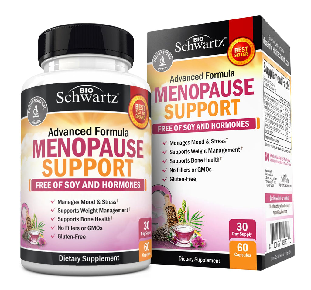 Herbal Menopause Support for Women - Supports Healthy Mood and Balance with Milk Thistle Chasteberry Black Cohosh Red Clover Tur