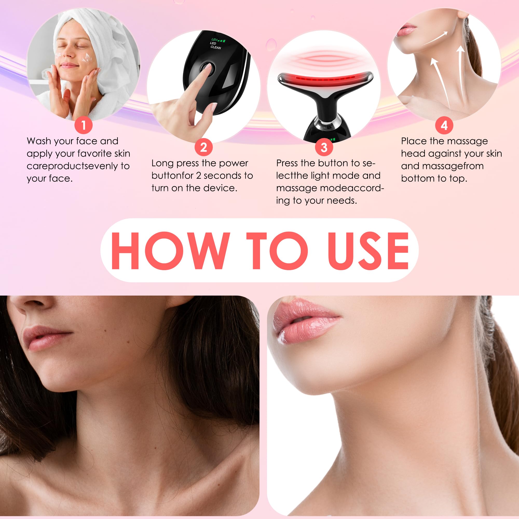 Red-Light-Therapy-for-Face and Neck with 7 Color (Silver)