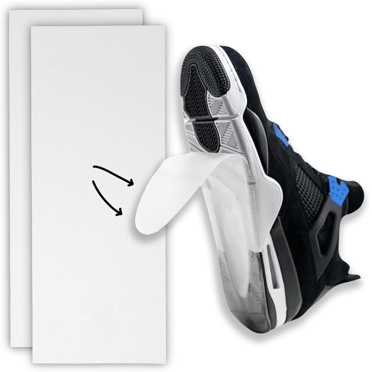 SneakerSoul Sole Protector (1 Pair) - 6 x 15 Clear Shoe Sole Protector for Sneakers - Fits Jordans, AF1, (Sizes up to US 14) - D
