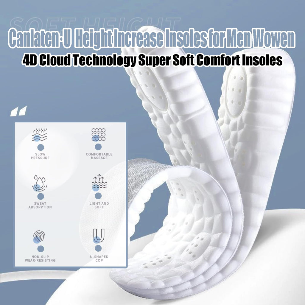 4D Cloud Height Increase Insoles for Men Wowen - Cloud Tech Insole, Soft Memory Foam Insoles, Comfort Steppers Height Increase I