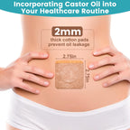 72Pcs Castor Oil Pack Wrap, Organic Cotton Castor Oil Patches for Belly Button, Disposable Self-Adhesive Pads, Portable Anti Lea
