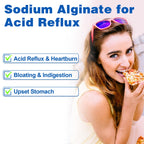 QUBIT Sodium Alginate for Acid Reflux - No Aftertaste & Taste Well, Easy to Swallow, for Silent Reflux, Heartburn & Indigestion