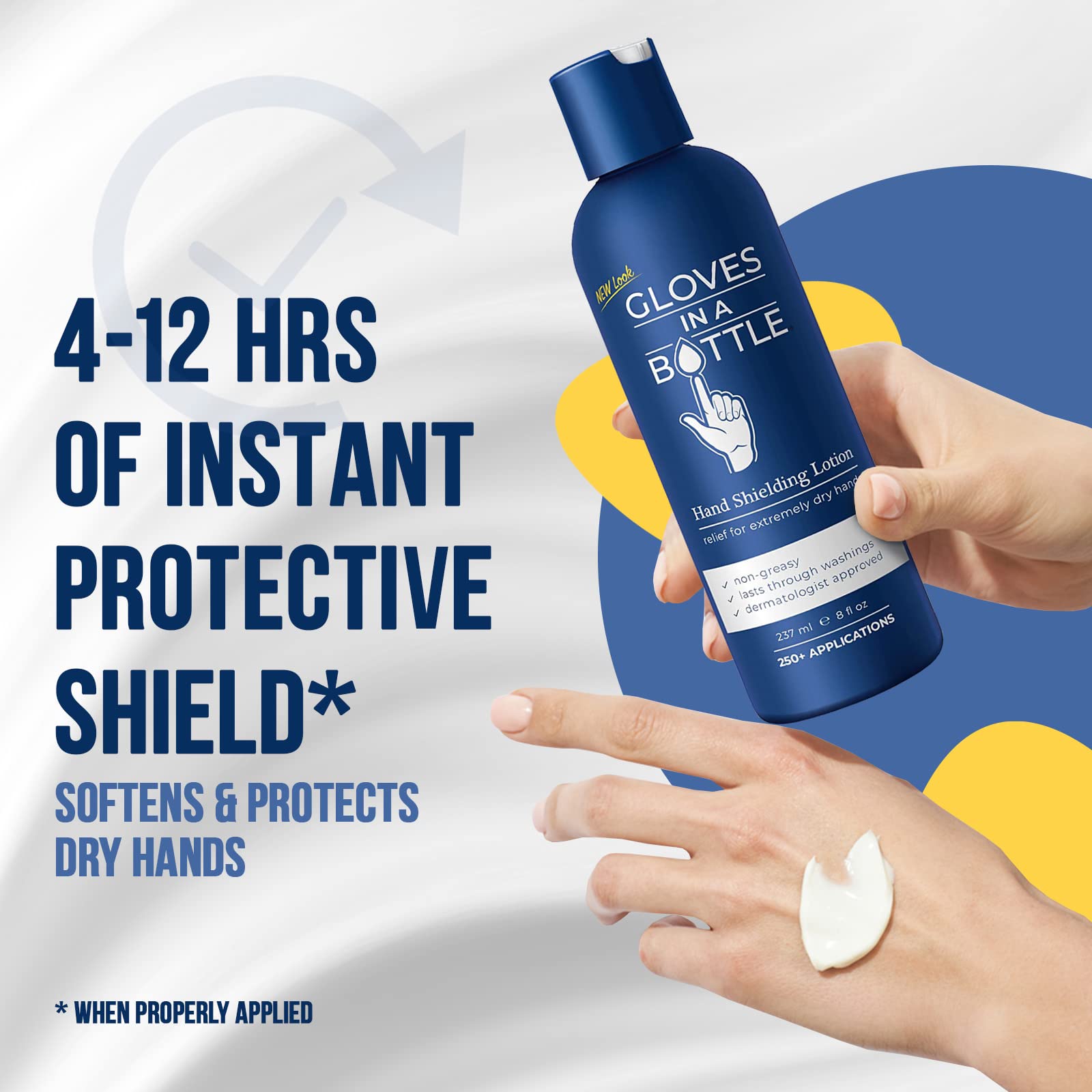 Gloves In A Bottle Psoriasis Eczema Relief Cream - Shielding Lotion for Women, Men, Baby - Cracked Hands Repair Cream - Dermatit