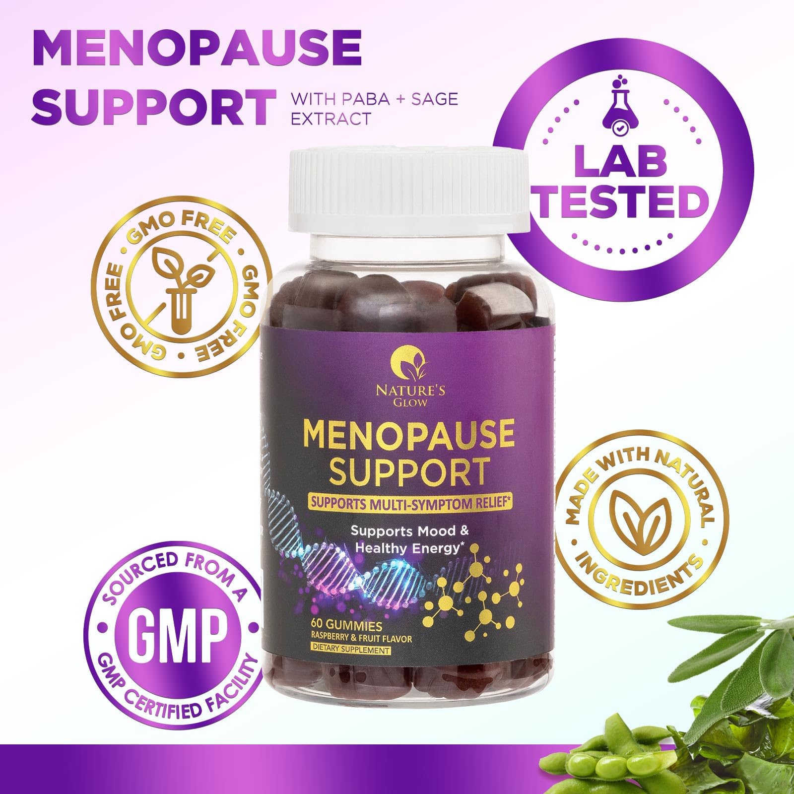 Menopause Supplements for Women - Multi Benefit Menopause Relief Vitamin Gummy for Mild Hot Flashes, Nights Sweats & Energy, Nat