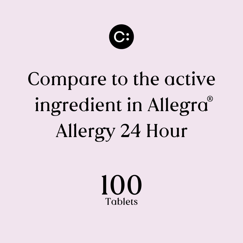 Cabinet: 24-Hour Non-Drowsy Allergy Relief Fexofenadine Hydrochloride 180mg | Antihistamine for Pollen, Hay Fever, Dry, Itchy Ey