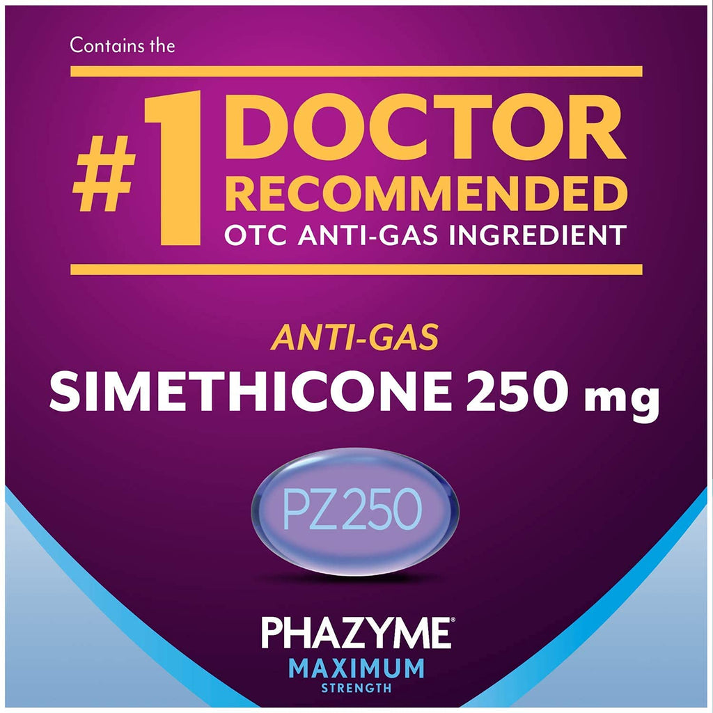 Phazyme Maximum Strength Gas & Bloating Relief, Works in Minutes, 36 Fast Gels (Pack of 1)