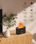 Aegci Essential Oil Diffuser Humidifer with Flame Light Effect, 180ml Air Diffuser for Essential Oils, Humidifiers for Bedroom w