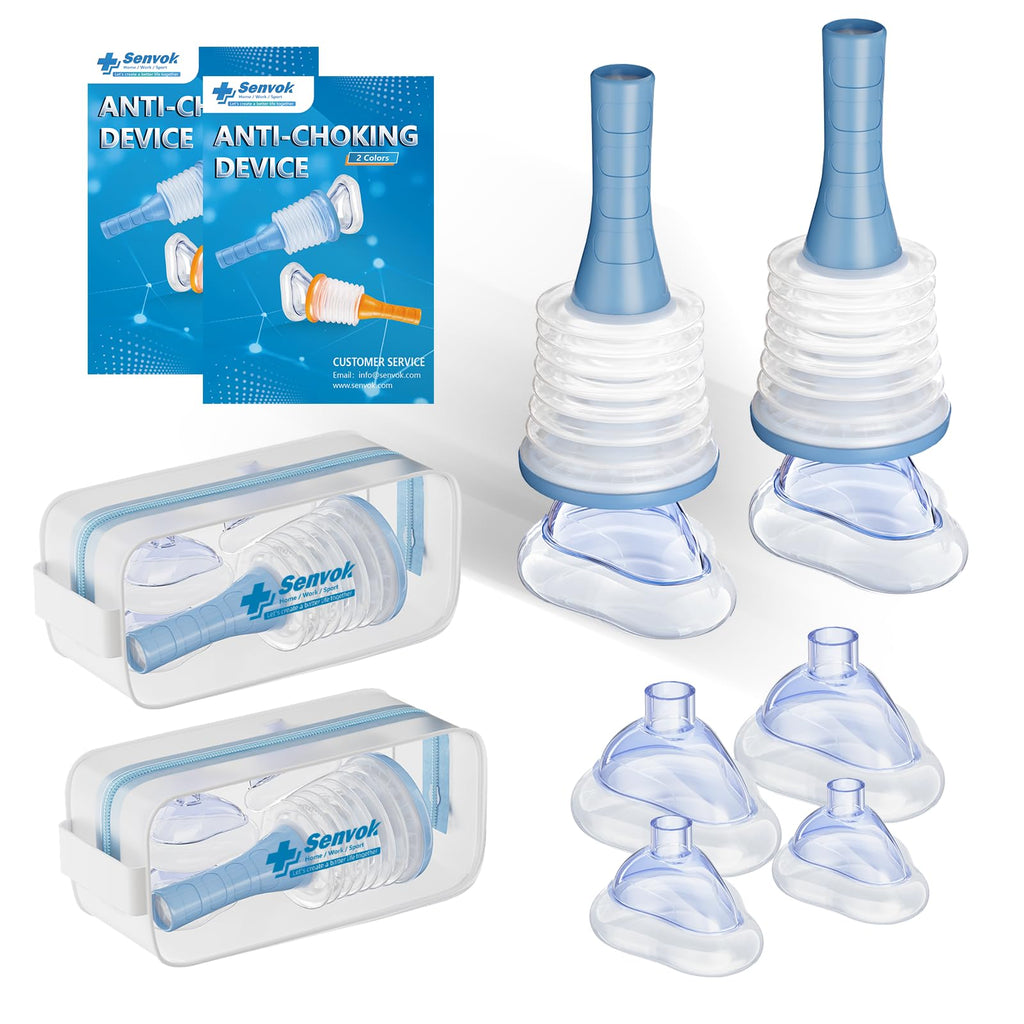 Senvok Choking Rescue Device (2 Sets) - FSA HSA Eligible - Home Kit & Travel Kit - Anti Choking Device for Kids and Adults, Port