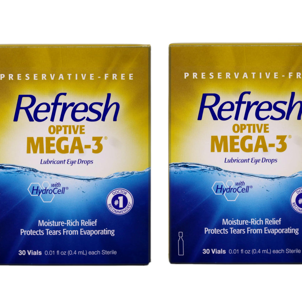 Refresh Optive Mega-3 Lubricant Eye Drops, 30 Single-Use (Pack of 2)